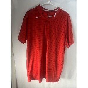 Nike Dri Fit Victory StripGolf Polo Red Db2190-657 Size XL